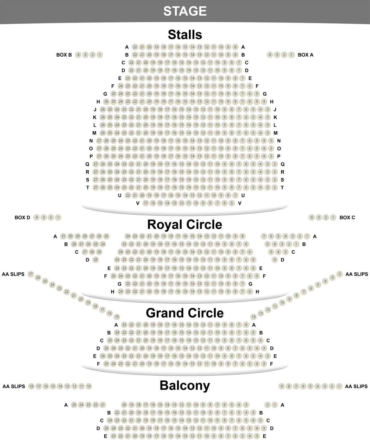 Noël Coward Theatre Seating Plan